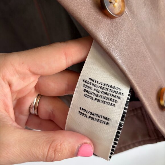 Bagatelle Collection Womens Faux-Ever Leather Cropped Jacket Brown Size XL - Picture 5 of 5